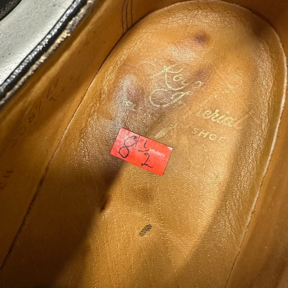 Florsheim Imperial Wingtip Brogue Oxford Shoes Black Leather Mens Size 8.5‎